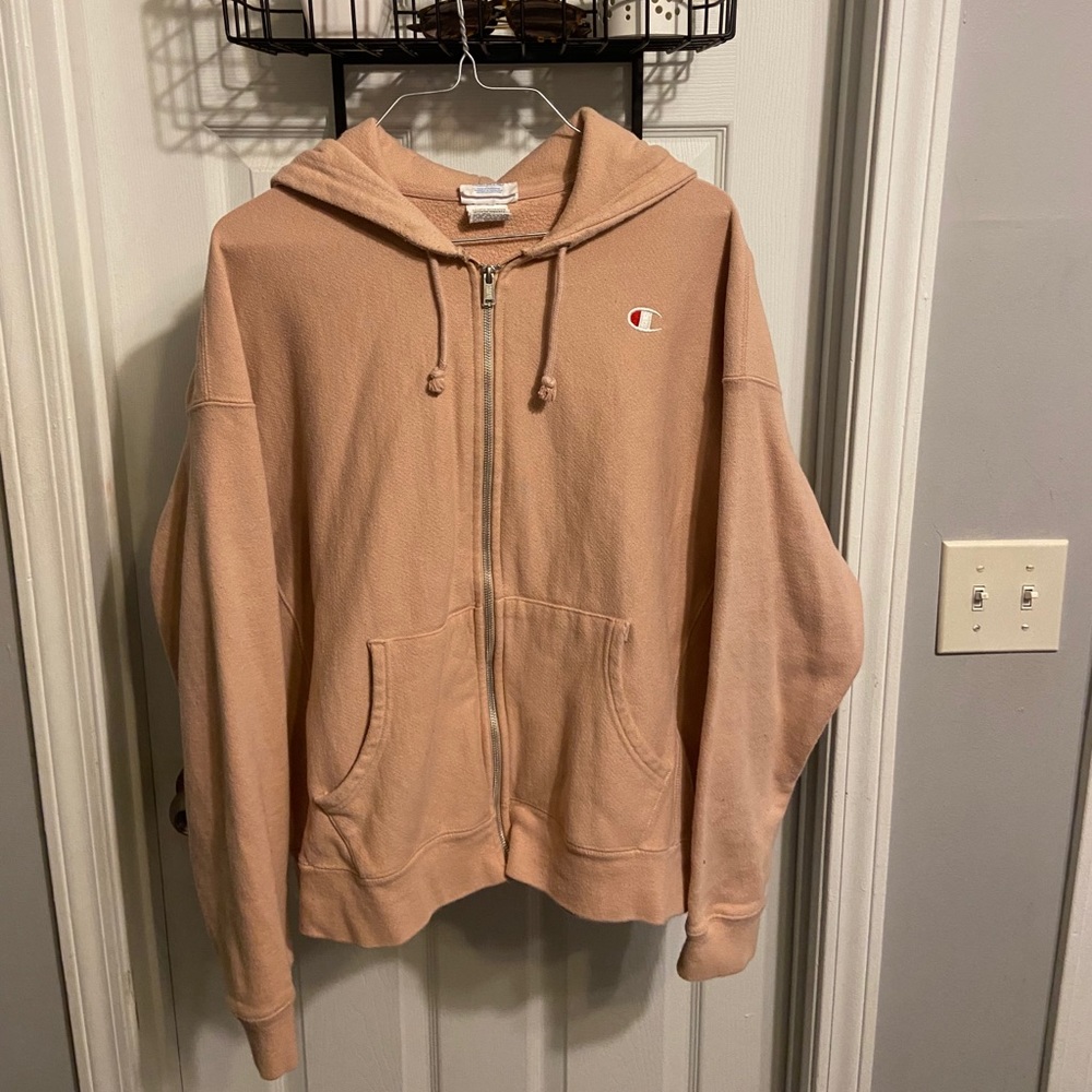 nude pink zip up jacket